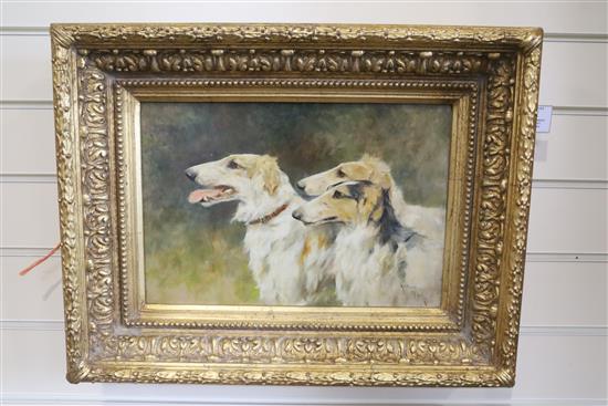 Arthur Wardle (1864-1947) Study of three borzoi 10 x 15in.